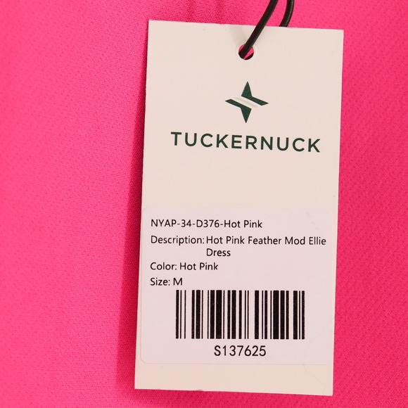 Tuckernuck Women's Hot Pink Feather Mod Ellie Mini Dress Size M Long Sleeve - Picture 6 of 10